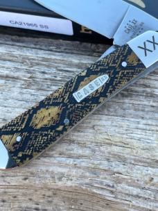 CASE XX ** SFO SMOOTH ANTIQUE BONE SNAKESKIN DROP POINT RUSSLOCK
