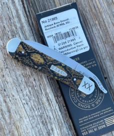 CASE XX ** SFO SMOOTH ANTIQUE BONE SNAKESKIN DROP POINT RUSSLOCK