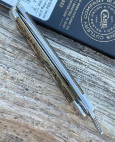 CASE XX ** SFO SMOOTH ANTIQUE BONE SNAKESKIN DROP POINT RUSSLOCK
