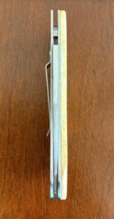 Vintage Parker Belt Buckle Folding Knife, Bone Scale, Japan, Unused