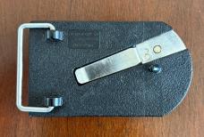 Vintage Parker Belt Buckle Folding Knife, Bone Scale, Japan, Unused