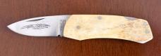 Vintage Parker Belt Buckle Folding Knife, Bone Scale, Japan, Unused