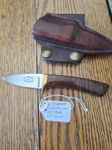 Vintage William "Bill" Stoddart Custom Fixed Blade Knife and Leather Sheath