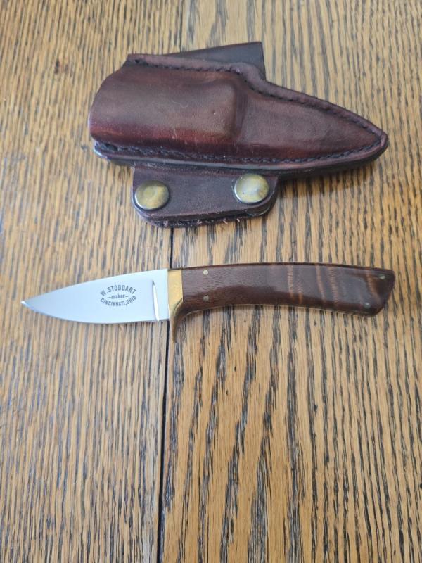 Vintage William "Bill" Stoddart Custom Fixed Blade Knife and Leather Sheath
