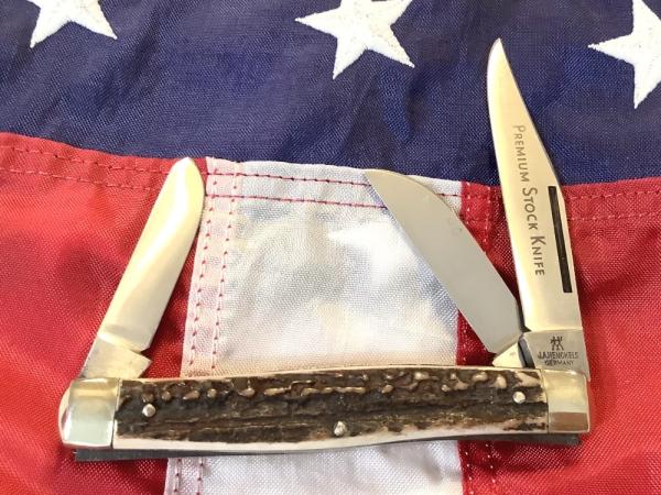 J A Henckels Premium Stockman Knife (mdl# 190) w/ Great Gnarly Stag Handles -NOS J A Henckels Premium Stockman Knife (mdl# 190) w/ Great Gnarly Stag Handles -NOS