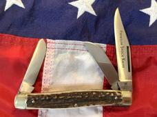 J A Henckels Premium Stockman Knife (mdl# 190) w/ Great Gnarly Stag Handles -NOS