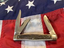 J A Henckels Premium Stockman Knife (mdl# 190) w/ Great Gnarly Stag Handles -NOS
