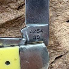 Case XX USA 3254 Trapper 2015 Yellow Folding Pocket Knife 2 blade clip spey (96)