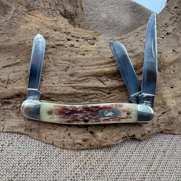 Case XX 2001 Stockman Amber Jigged Bone Folding Pocket Knife 6318ss (100)