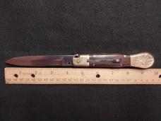 English Style Picklock Switchblade with Natural Rosewood Handles.