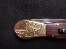 English Style Picklock Switchblade with Natural Rosewood Handles.