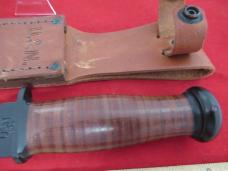 Ka-Bar Leather Handle Fixed Blade Model # USN MK1