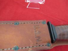 Ka-Bar Leather Handle Fixed Blade Model # USN MK1