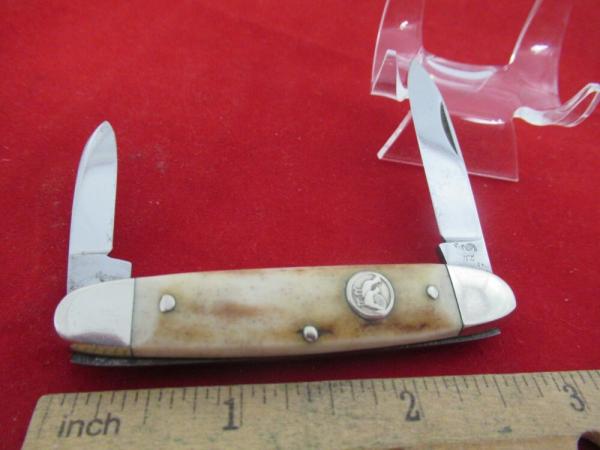 Hen & Rooster Vintage Bertram Stag Equal End Pen Knife Hen & Rooster Vintage Bertram Stag Equal End Pen Knife