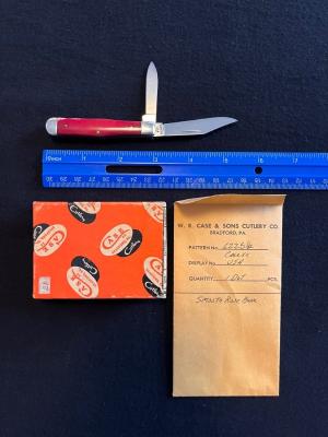 Case Smooth Rose Red Appaloosa Bone Swell Center Coke Bottle Jack Knife 1 Dot w/Pumpkin Box 6225 1/2