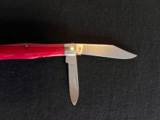 Case Smooth Rose Red Appaloosa Bone Swell Center Coke Bottle Jack Knife 1 Dot w/Pumpkin Box 6225 1/2