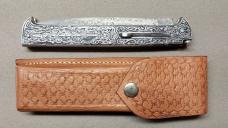 13" Viking Theme Ultra Deep Engraved Dagger Blade Double Eagle Switchblade