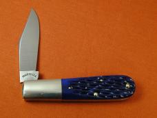 Schatt & Morgan Blurple Jigged Bone Barlow Knife By Cooper Cutlery Rare C69B Clip Blade Made In USA 