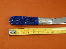 Schatt & Morgan Blurple Jigged Bone Barlow Knife By Cooper Cutlery Rare C69B Clip Blade Made In USA 