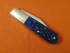 Schatt & Morgan Blurple Jigged Bone Barlow Knife By Cooper Cutlery Rare C69B Clip Blade Made In USA 