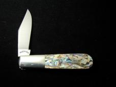 Schatt & Morgan Smooth Abalone Barlow Knife By Cooper Cutlery Rare C69A Clip Blade Made In USA 