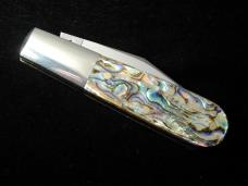 Schatt & Morgan Smooth Abalone Barlow Knife By Cooper Cutlery Rare C69A Clip Blade Made In USA 