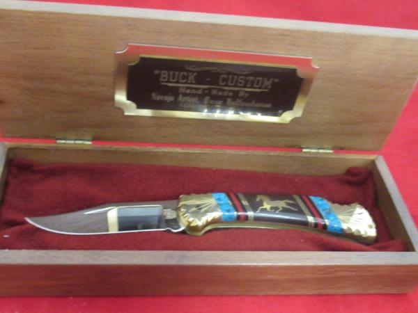 Buck Custom  David Yellowhorse  English Script Tang Stamp Model # 112 
