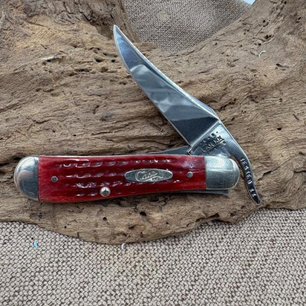 2000 CASE XX 61953 L SS 10 DOT RED JIGGED BONE RUSSLOCK FOLDING POCKET KNIFE -99