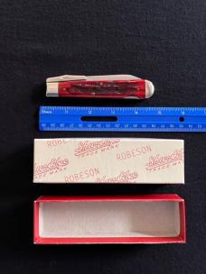 Robeson Shure Edge Red Jigged Bone Swing Guard Cheetah Queen with Box