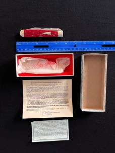 WR Case and Sons Banana Jigged Deep Red Roger’s Bone Cheetah Swing Guard Arrowhead Shield 1/91