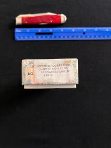 WR Case and Sons Banana Jigged Deep Red Roger’s Bone Cheetah Swing Guard Arrowhead Shield 1/91