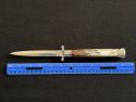 Frank B 11 inch Swing Guard Automatic with Beautiful Horn Scales Dagger Blade