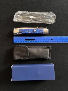 10 inch Swing Guard Automatic with Blue Swirl Scales NIB