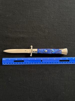 10 inch Swing Guard Automatic with Blue Swirl Scales NIB