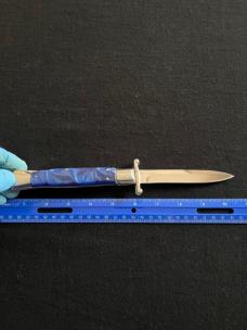 10 inch Swing Guard Automatic with Blue Swirl Scales NIB