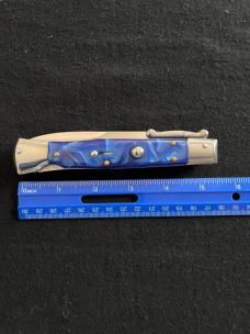 10 inch Swing Guard Automatic with Blue Swirl Scales NIB