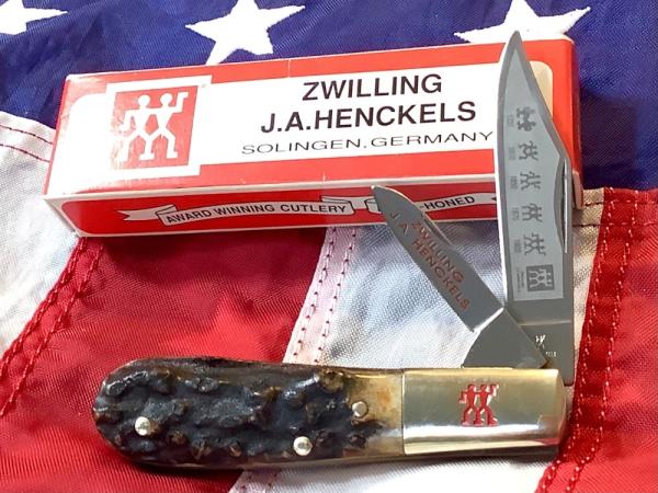 Zwilling J A Henckels 2 Blade "Hand Forged" Barlow (HK-19-S) with Premium Stag Handles -NOS Zwilling J A Henckels 2 Blade "Hand Forged" Barlow (HK-19-S) with Premium Stag Handles -NOS