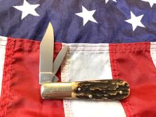 Zwilling  J A Henckels 2 Blade "Hand Forged" Barlow (HK-19-S) with Premium Stag Handles -NOS