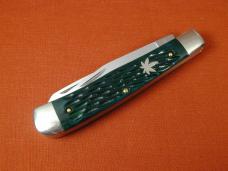 Weed & Co. Green Jigged Bone Trapper Knife from Cooper Cutlery Plus Free Hat USA 5219GJB