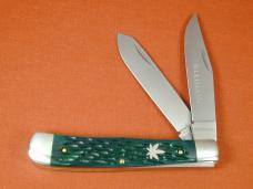 Weed & Co. Green Jigged Bone Trapper Knife from Cooper Cutlery Plus Free Hat USA 5219GJB