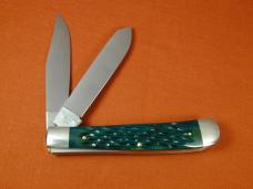 Weed & Co. Green Jigged Bone Trapper Knife from Cooper Cutlery Plus Free Hat USA 5219GJB