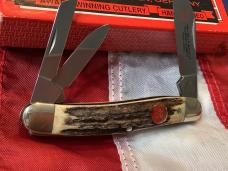 Vintage J A Henckels 3 Blade Whittler (HK-7-S) Pocket Knife w/ Great Stag Handles! -NOS