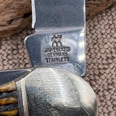 ZWILLING JA HENCKELS SOLINGEN GERMANY GREEN BONE COPPERHEAD KNIFE 2 BLADE (107)
