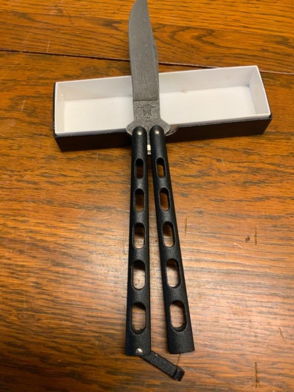Damascus Balisong “The Edge Company” USA  New Old Stock