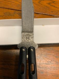 Damascus Balisong “The Edge Company” USA  New Old Stock