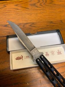 Damascus Balisong “The Edge Company” USA  New Old Stock
