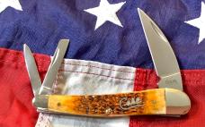 2001 Case xx Whittler (6355 WH SS)  w/ Autum Bone Handles & Script Shield