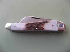   DANIELS FAMILY KNIFE BRANDS-TITUSVILLE CUTLERY-ROOSTER COMB OILED NATURAL ELK 1 OF 3