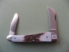   DANIELS FAMILY KNIFE BRANDS-TITUSVILLE CUTLERY-ROOSTER COMB OILED NATURAL ELK 1 OF 3