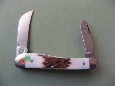   DANIELS FAMILY KNIFE BRANDS-TITUSVILLE CUTLERY-ROOSTER COMB OILED NATURAL ELK 1 OF 3